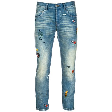 gucci ripped jeans mens|Gucci embroidered jeans.